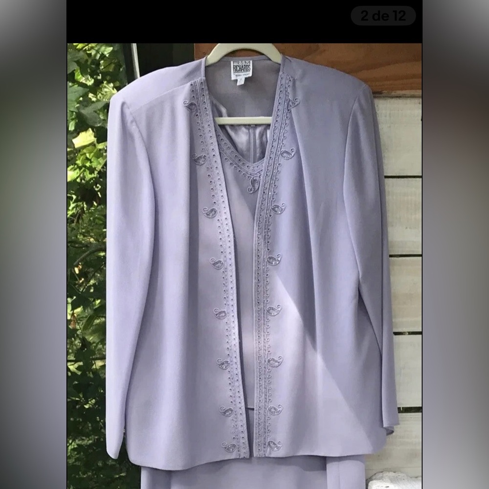 R&M Richards Karen Kwong Lavender Embroidered Blazer (Only Blazer)